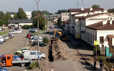 Trwa remont ulic Dworcowej w Trzebini