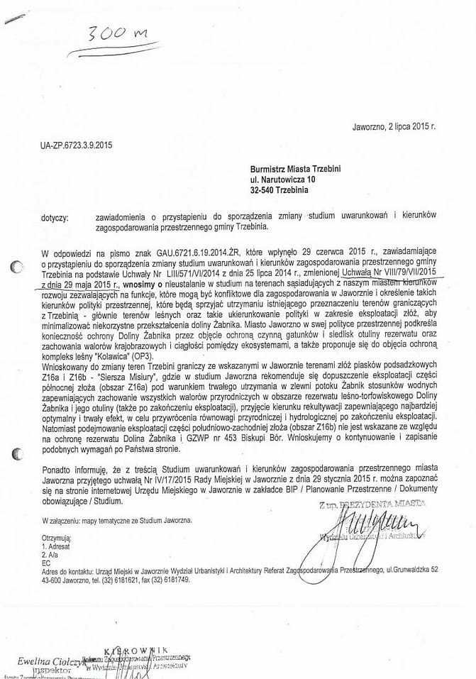 pismo do UM z Jaworzna