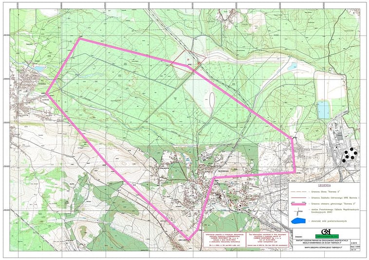 Mapa z lokalizacją planowanej kopalni "Mariola" kopalnia_2016